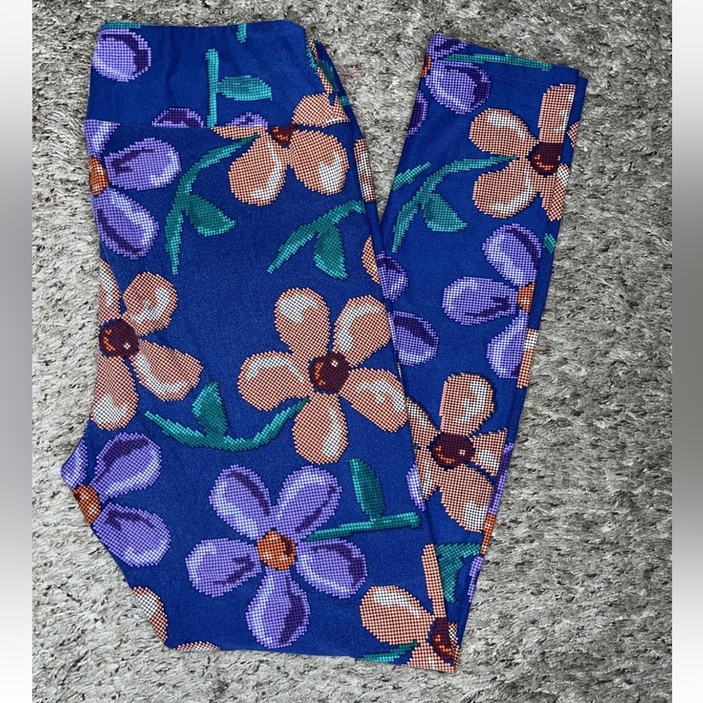 Women’s Leggings Size TC LuLa Roe Multicolor Stretch Floral